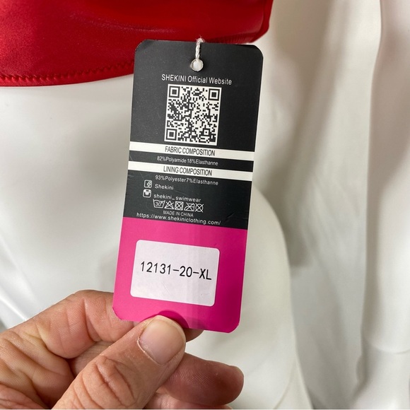 SHEKINI Halter Bandeau Bikini High Waisted Side Cutout Bottom Swimsuit - Picture 10 of 12